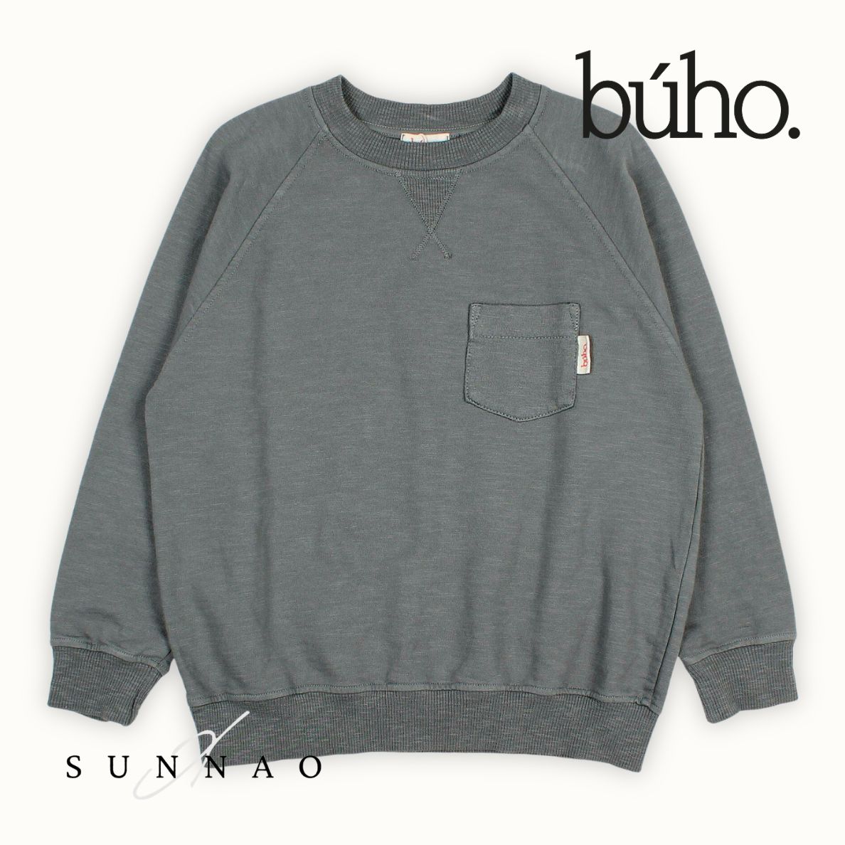 ＜Buho＞ POCKET SWEATSHIRT - GRAPHITE