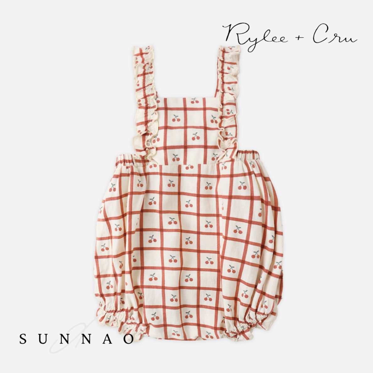 ＜Rylee + Cru＞ CHIARA ROMPER - CHERRY CHECK