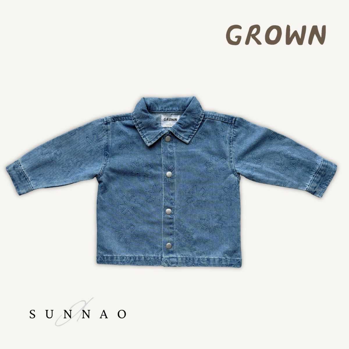 ＜GROWN＞ Organic Starlight Embroidery Denim Shirt