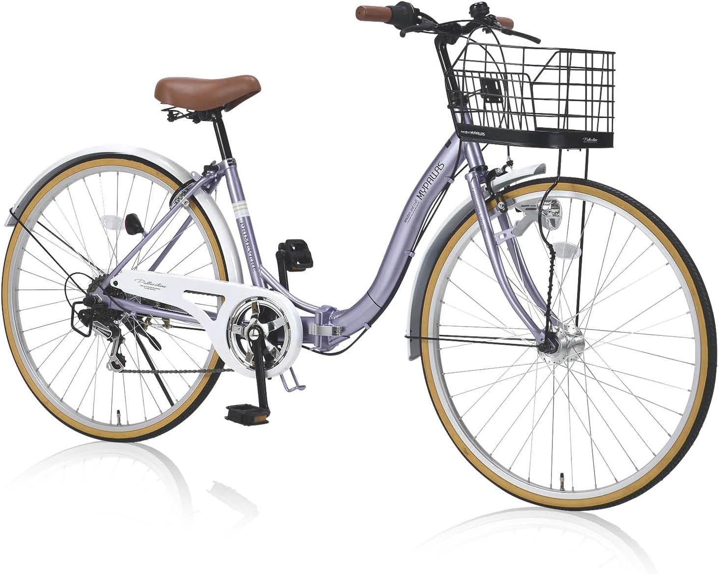 マイパラス シティサイクル 折りたたみ自転車 26インチ MC509 PRIMEVERE ラベンダーパール 折畳シティ26 6SP オートライト 折畳み ママチャリ【本州のみの配送】｜サンネット商店