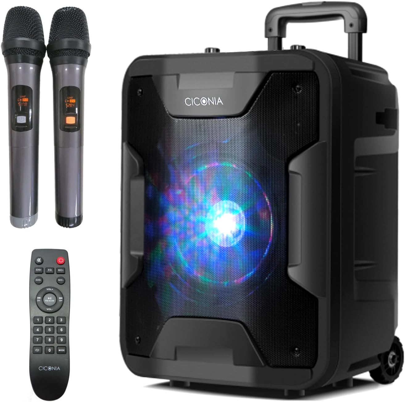 CICONIA ワイヤレスマイク付属 ポータブルスピーカー TY-1900 イベント アウトドア 路上ライブ Bluetooth対応|サンネット商店