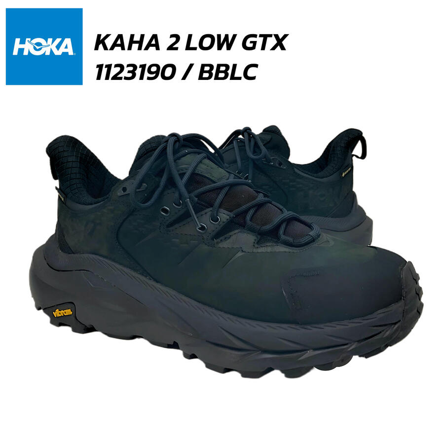 HOKA 　ブラック厚底シューズ 美品 F27422E ローカット スニーカー ボンダイ 厚底 メッシュ