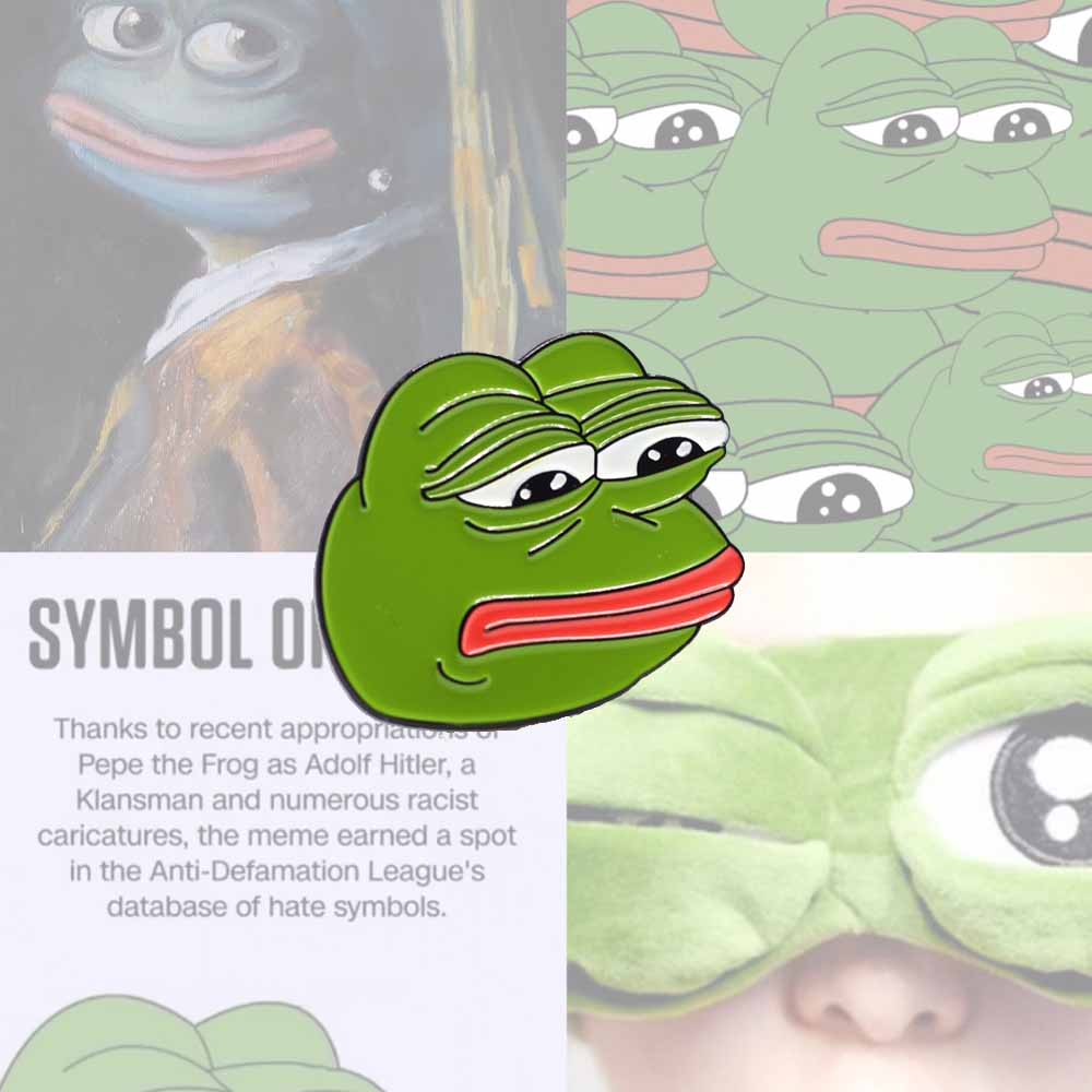 楽天市場 ピンバッジ ブローチ カエルのペペ Pepe The Frog ペペ ミーム カエル雑貨 サッドフロッグ Sad Frog 2チャンネル 4チャンネル おもしろ雑貨 ピンバッジおしゃれ Hughug