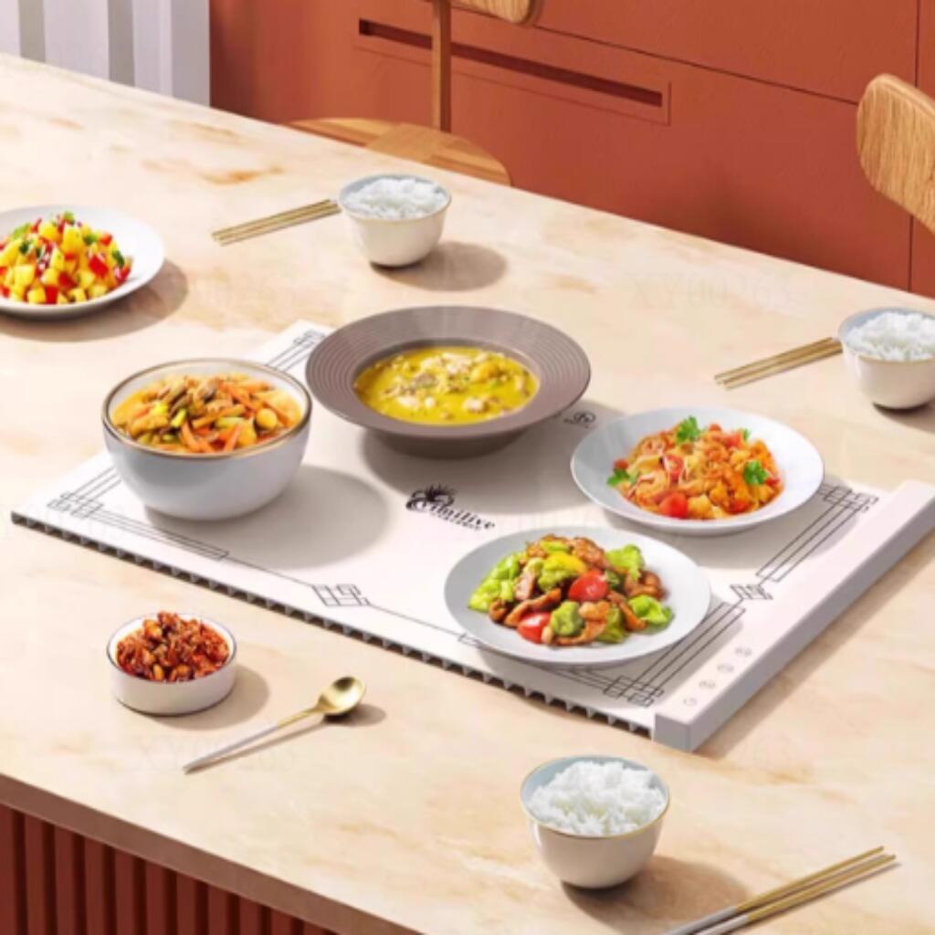 【2026年新登場】保温プレート 卓上 折りたたみ シリコンマット 料理保温 省エネ 4段階調節 デジタル温度 60～100℃ 温度調整 チャイルドロック 電気プレート滑り止め 撥水加工 掃除簡単 多機能 食品断熱ボード フライパン・鉄鍋・ガラス食器対応