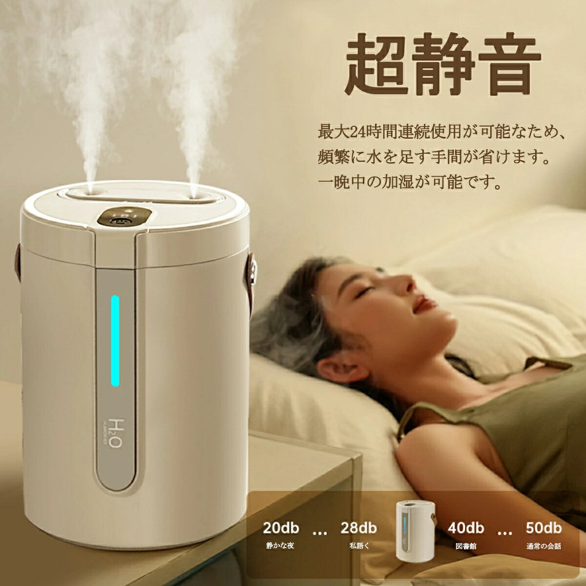 楽天市場】2025新型加湿器 大容量 2.5L 卓上 超音波式 卓上加湿器 かし