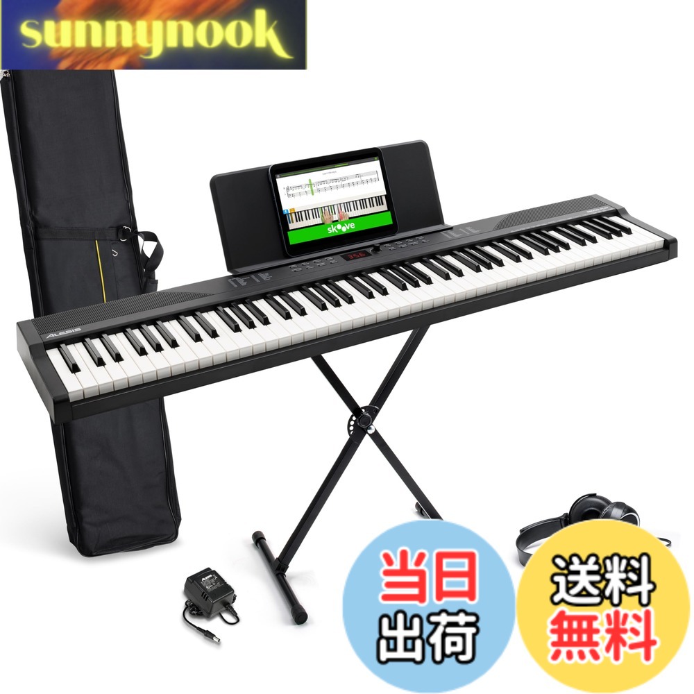 【送料無料】Alesis 電子ピアノ 88鍵盤 Recital Play & Recital Black 色：アクセサリー付属、ブラック、サイズ：アクセサリー付属