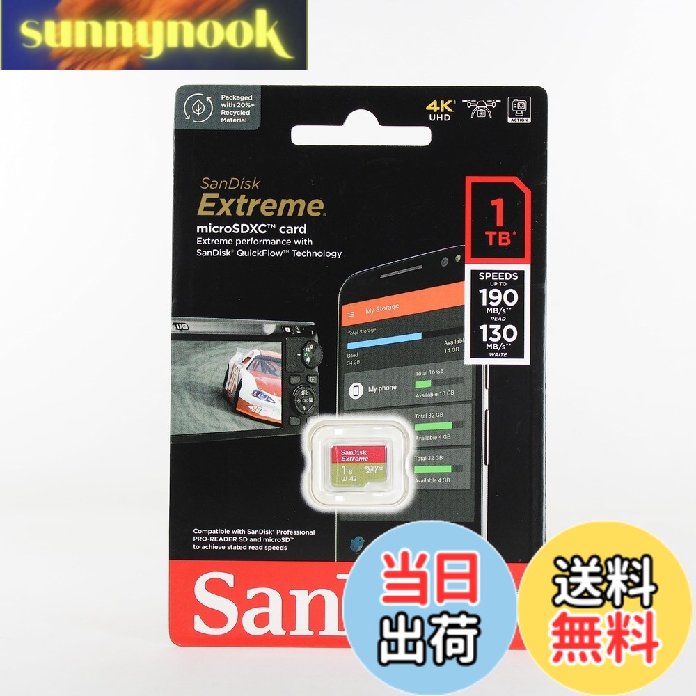 【貨物輸送無料】SanDisk (サンディスク) 1結核症 Extreme microSDXC A2 SDSQXA1-1T00-GN6MN SDうつり変わりアダプタなし［ 外国で包み ］