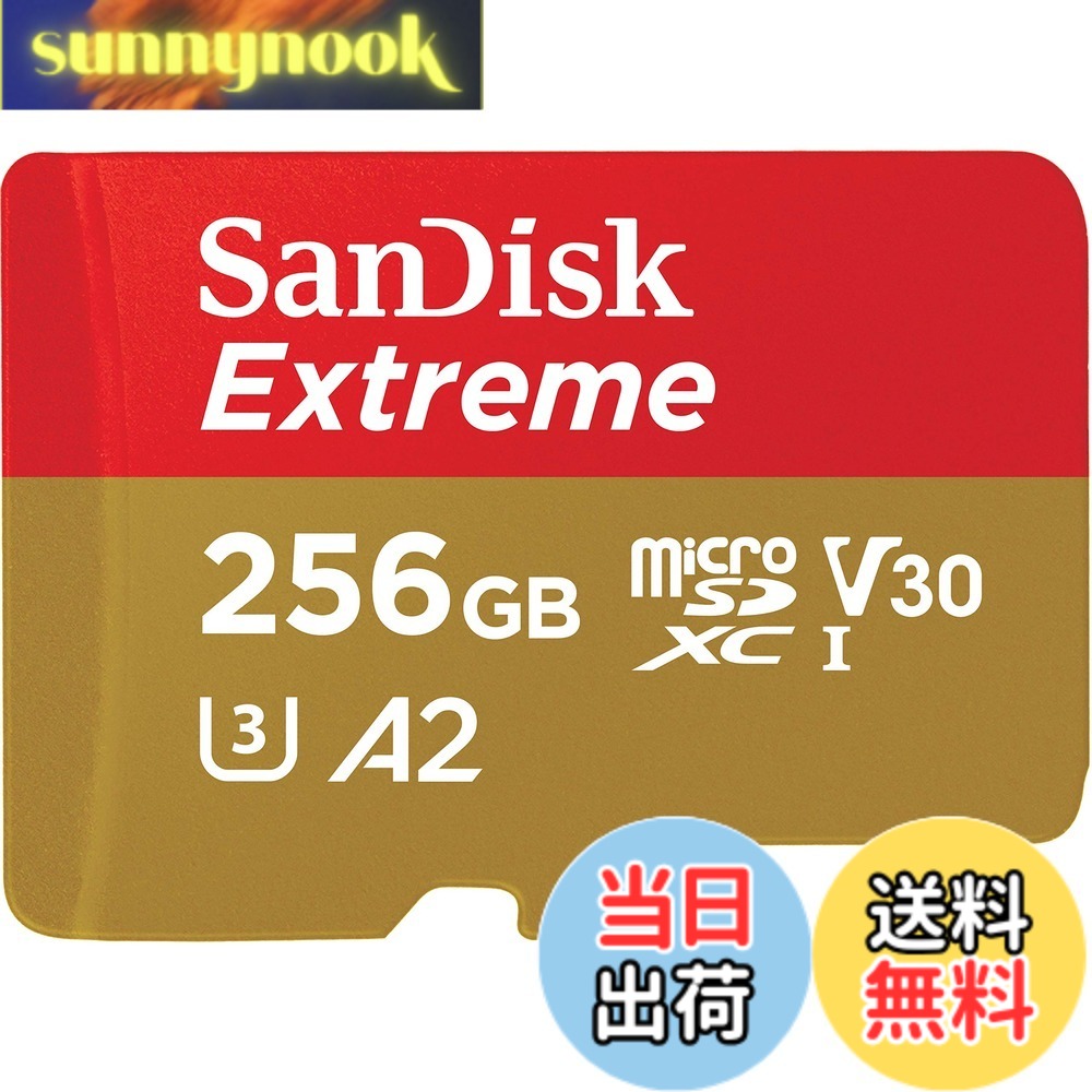 【貨物輸送無料】Micro SD Card, 256 GB, SanDisk, UHS-3, Class 10, Nintendo Switch Recommended, SDSQXAV-256G-GN6MN SD Converter, No SD Adapter, International Packaging