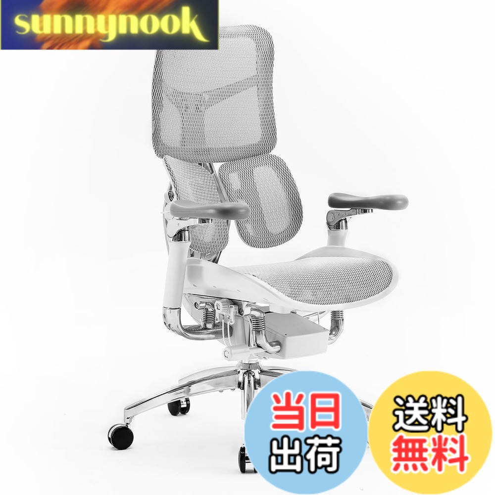 【貨物輸送無料】SIHOO S300 事務室女性議長 腰掛け 事務机女性議長 エルゴノミクス 女性議長「2024初発売＆裏5度合い合わせる＆自動小銃自然調整ランバーサポート＆6D聯絡アームレスト＆130°リクライニング合わせる＆座面奥ふかさ5珊合わせる」リクライニング女性議長 万物の霊長科学技術 事務室女性議長 (ホワ