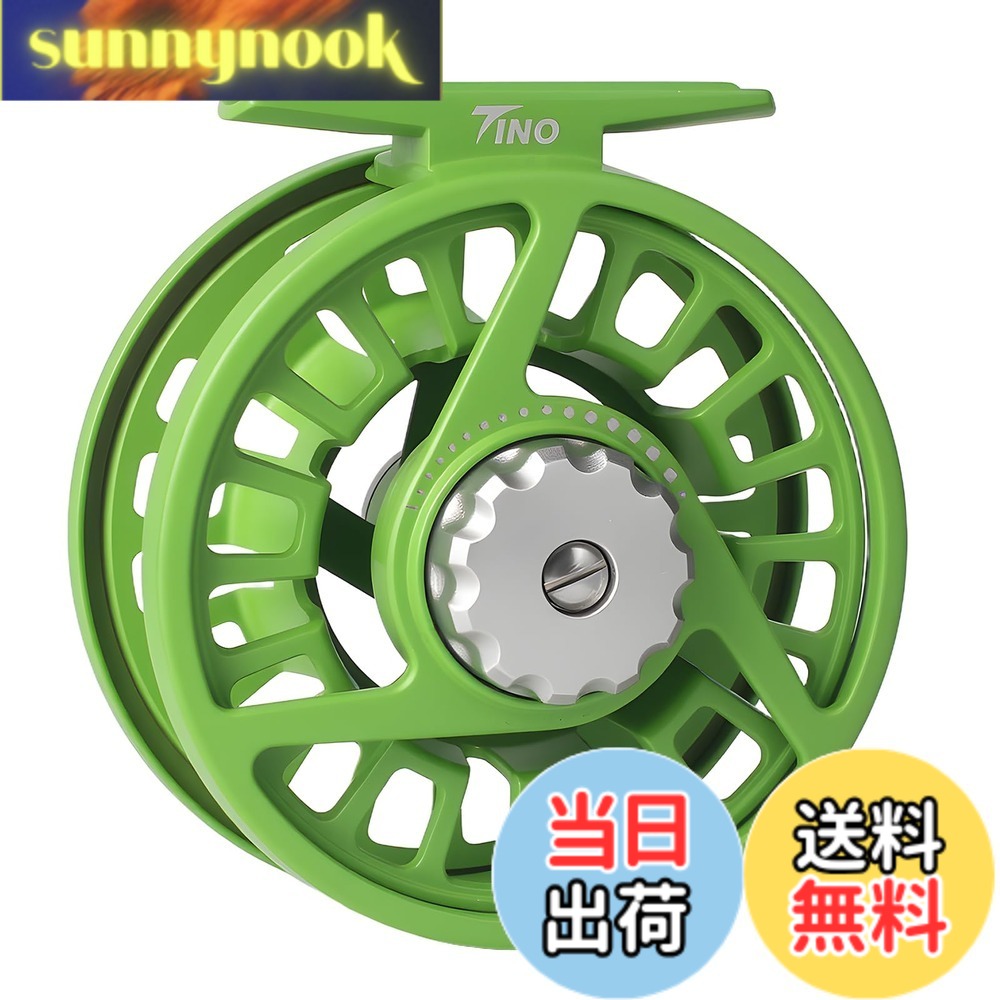 【貨物輸送無料】M MAXIMUMCATCH Maxcatch TINO 大アーバーのフライフィッシングリール 飛球木管 (緑であること, 5/6 wt)