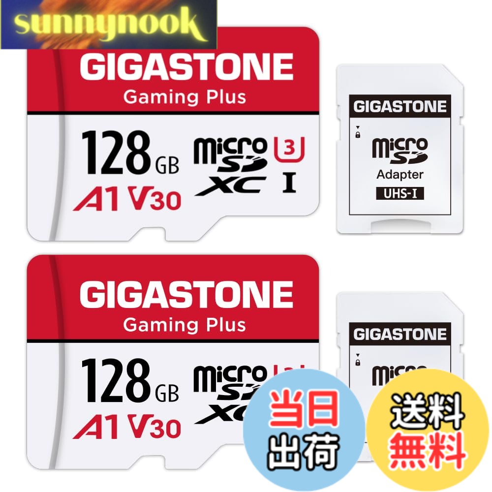 【貨物輸送無料】【Switch 1専用】 GIGASTONE マイクロsd歌留多 128GB 2個仕掛ける Gaming Plus microSDXC UHS-I A1 V30 U3 C10 4K 100MB/s UHD画像 SDアダプタ2枚付き添い人【5年】
