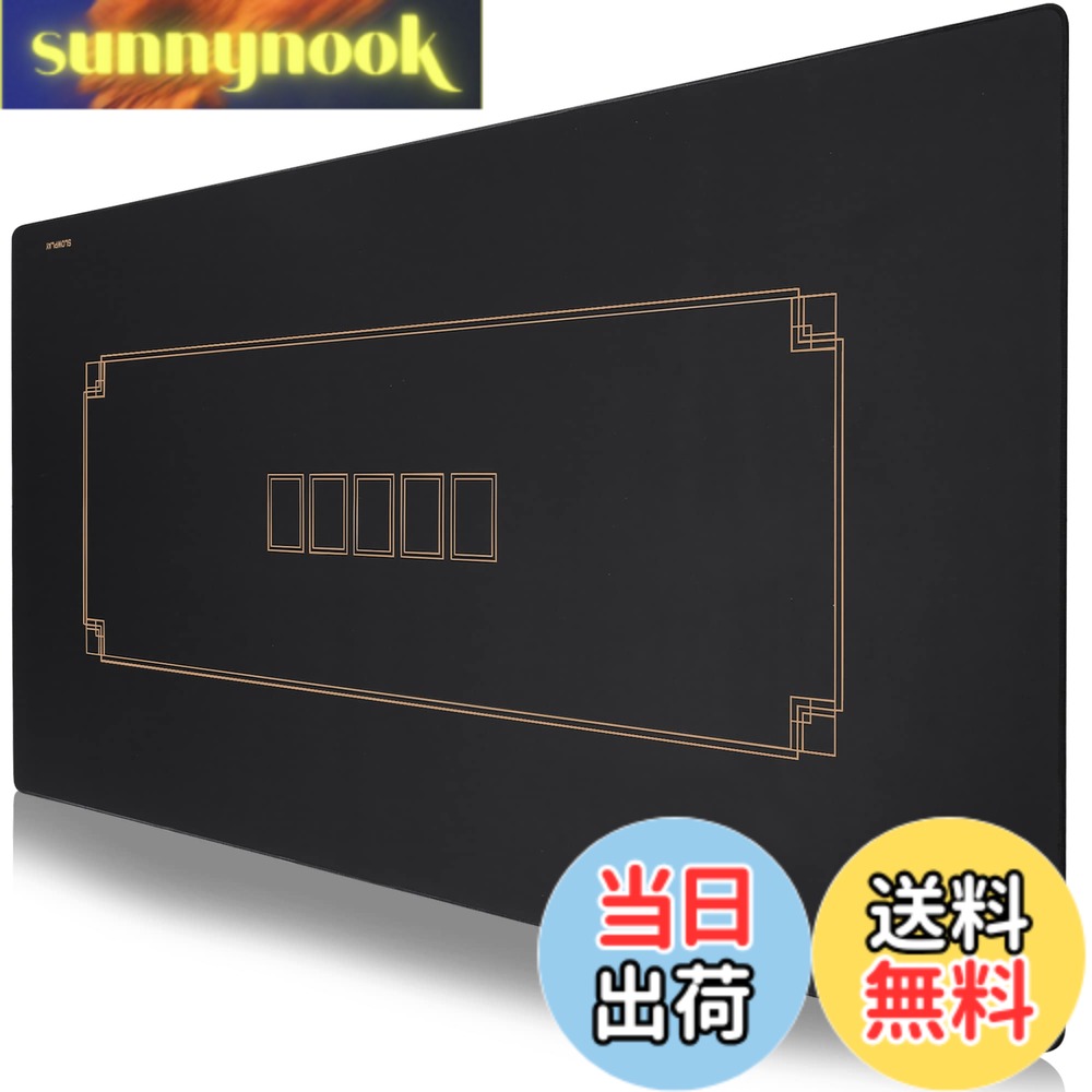 【送料無料】SLOWPLAY Godel ポーカーマット テキサスホールデム 120x70cm｜縁取り 強力な撥水加工 騒音軽減｜持ち運びやすさ （ブラック＆シャンパンゴールド）