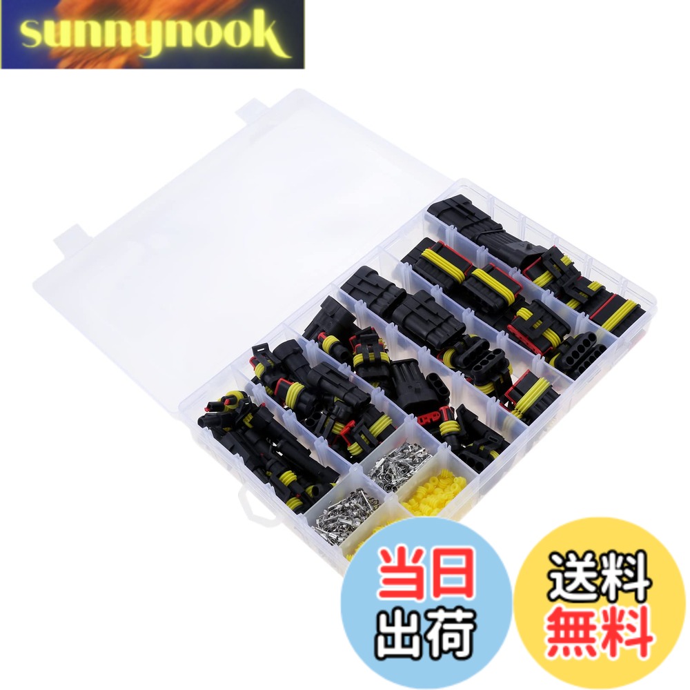 【送料無料】Bowarepro 配線カプラー 防水カプラー 防水コネクターセット 配線用防水カプラー オス＆メス 1ピン 2ピン 3ピン 4ピン 5ピン 6ピンカプラー 1/2/3/4/5/6極 車の電気接続端子 708個入り 車 バイク修理用