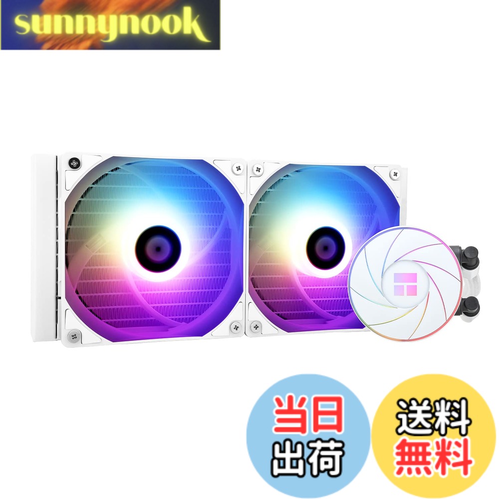【貨物輸送無料】Thermalright AQUA ELITE 240 WHITE ARGB 水冷中央処理装置空調設備、240冷やかす列大いさ、120粍 PWM愛読者x2、S-FDBベアリング、AMD/AM4/AM5、INTEL LGA1150/1151/1155/1156/1200/20XX/ 用 ARGBオールインワン 1700
