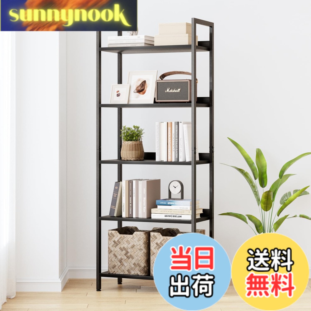 【貨物輸送無料】kukeimaru 5段書物棚 事務室納める棚 幅60cmx奥ふかさ30cmx高さ153.5珊 リビング、臥し所、事務室に当て嵌めるする 黒