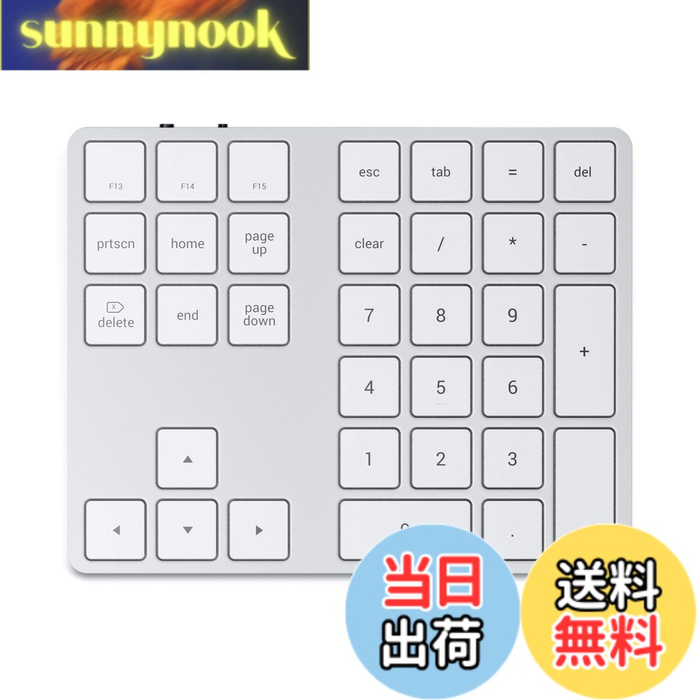 【貨物輸送無料】SATECHI Bluetooth 取りひろげる テンキー か細い 申し受ける式 34手当たり (iMac, MacBook, iPad など2012以後MacOSデバイス相応う) 色：しろがね色