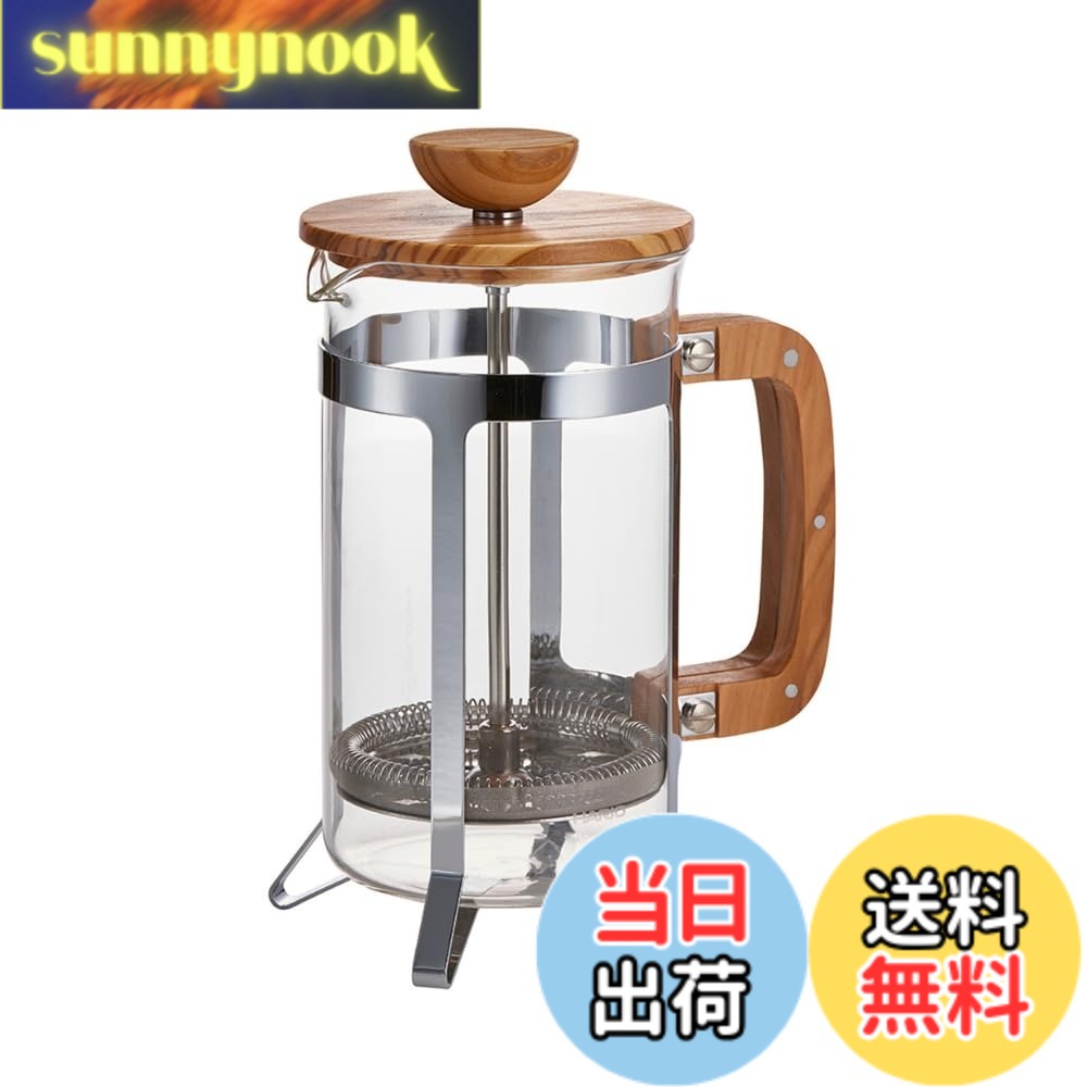 【貨物輸送無料】HARIO 押し付ける式 マルチ ティーポット 色：白木、大きさ：600mL
