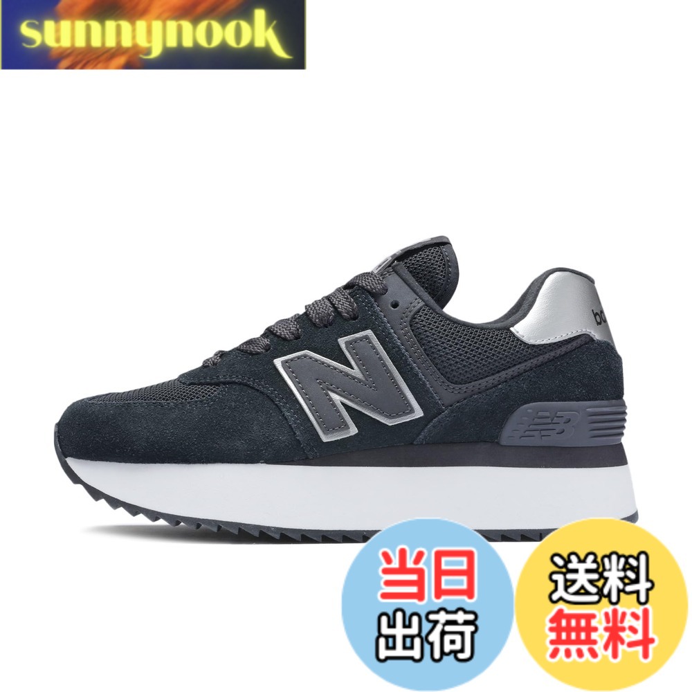 【貨物輸送無料】new balance(ニュー平衡にする) レディース WL574Z 574+ 厚底 付け届けひな形 レディーススニーカー 色：NJ(BLACK)、大きさ：22.5 珊 B