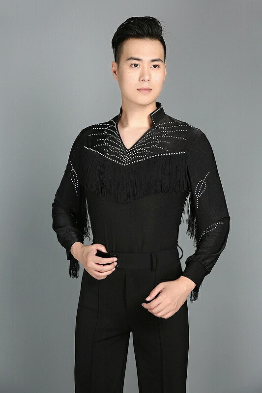 21人気の 男性社交ダンス 衣装 競技着 フリンジ メンズ ラテン ダンスシャツ 男性 上着ウェア社交 練習着 ワルツ カウボーイ チャチャチャ ルンバ ステージ 演出着 ブラック Da167h2h2d4 代引き不可 Qdtek Vn