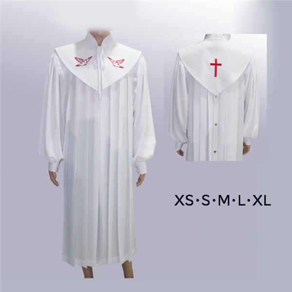【楽天市場】神父キリスト教 ローブ ガウン 白 合唱 宣教服 大人 聖歌隊 セレモニー 襟取り外す可能 コスチューム おそろい 衣装 記念 劇 ...