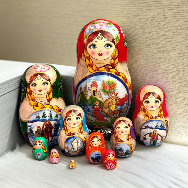 楽天市場】【マトリョーシカ】10個組 ロシアお土産 サファイア