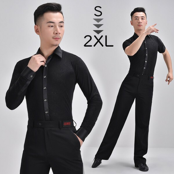 メンズ用ダンス服　ラテンダンストップス　メンズTシャツ　両脇スリット　ポケット 送料無料】トップス メンズ ダンス衣装 ダンスウェア ダンス