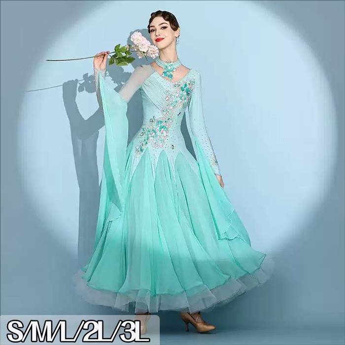 楽天市場】社交ダンスドレス フロート 上品 フリル モダンドレス