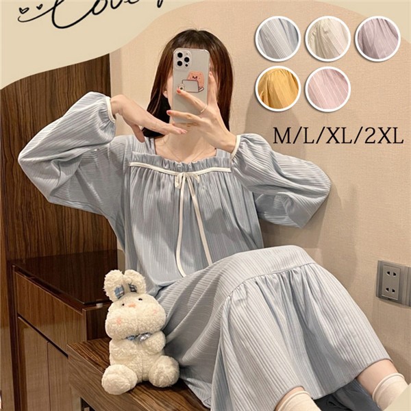 テディベア アンティーク ネグリジェ パジャマ 楽天市場】パジャマ レディース ネグリジェ 長袖 春 秋 柔らか