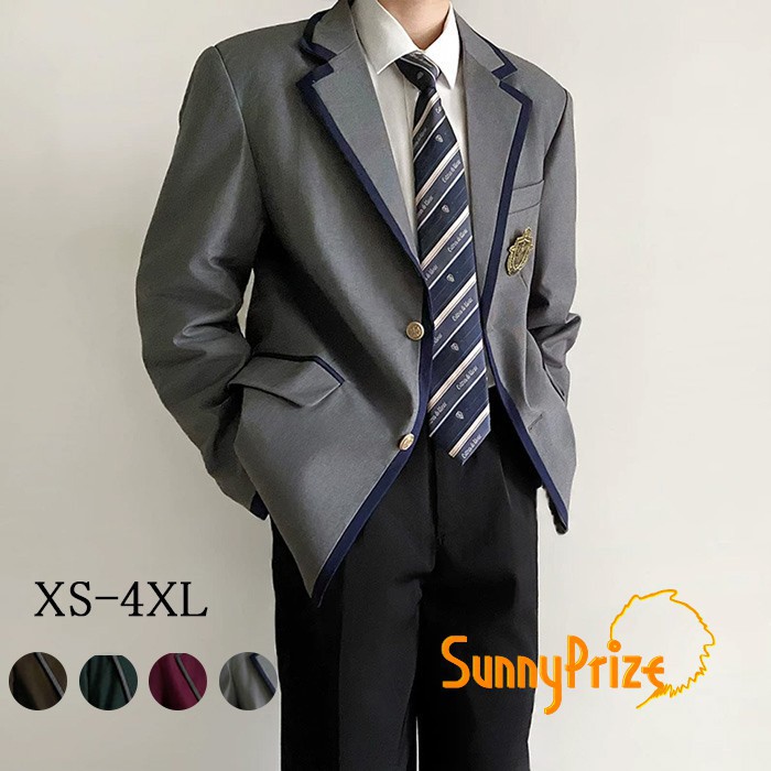 XS-4XL 男の子スーツ 入学式スーツ 卒業式 ジャケット jk 学生服 無地 コート 上下セット 男子高生制服 フォーマル スーツジャケット 発表会 制服 長袖 コスプレ衣装 大きいサイズあり グリーン レッド ブラウン グレー mc062zbzbm7|サニープライズ 店