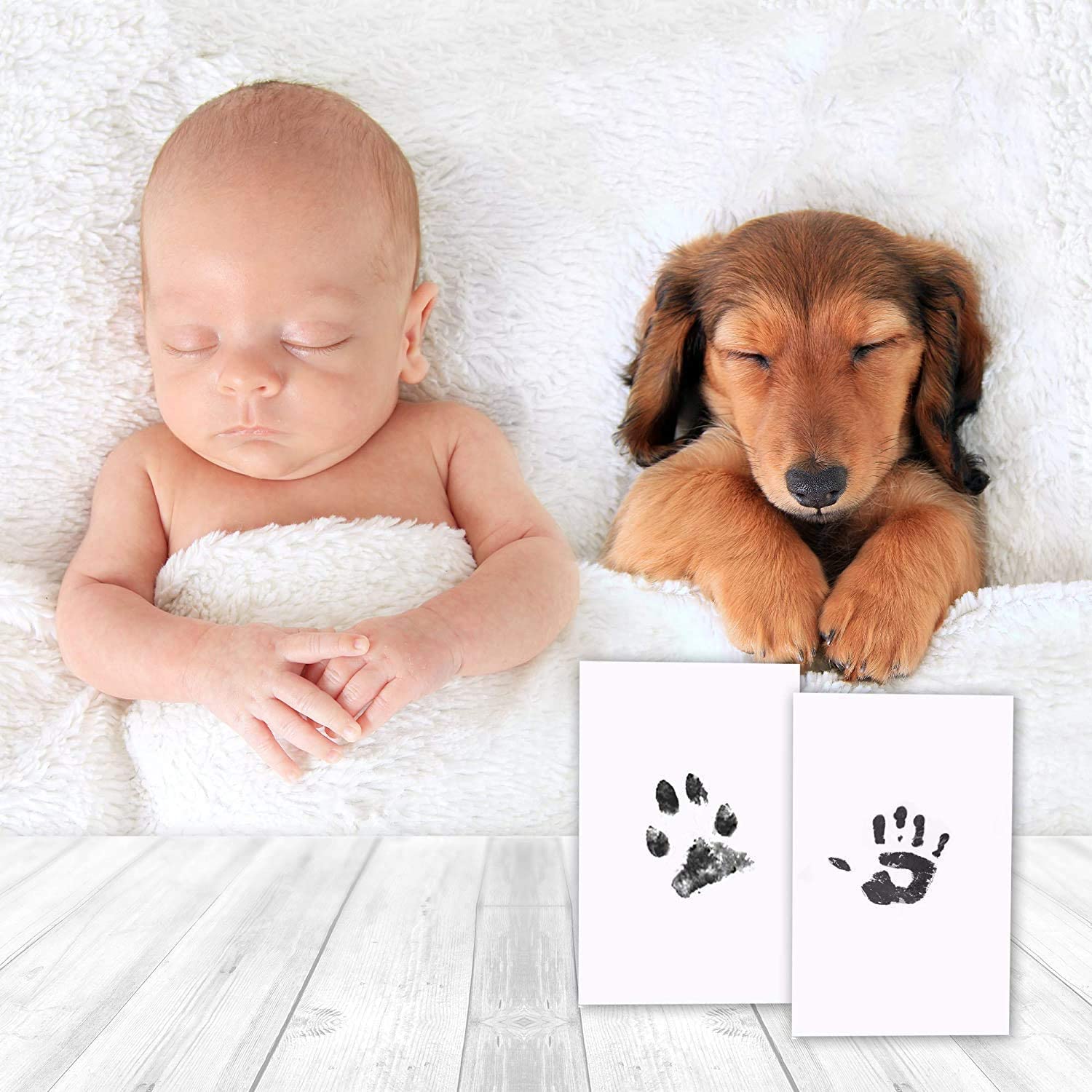 手形 足形 赤ちゃん スタンプ インク アート ベビーフレーム 出産祝い 犬 猫