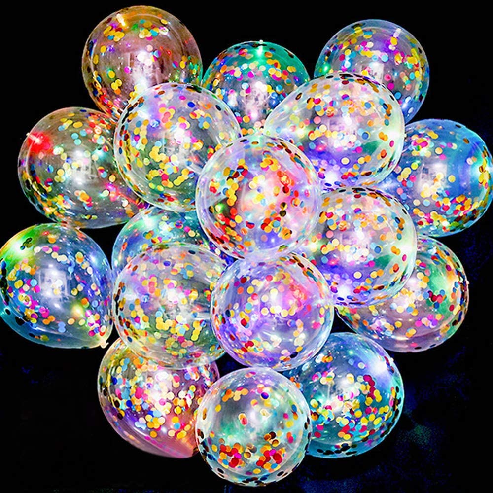 風船 LED 光る 紙吹雪 LED風船 50個/100個セット 紙吹雪風船 ライトアップバルーン 8～12時間持続 パーティー 万聖節 クリスマス 誕生祝 結婚式 花火大会 祭り クリスマス バレンタインデー 飾り 空気入れ1個（バルーンホルダーを付属しません） 4,743円