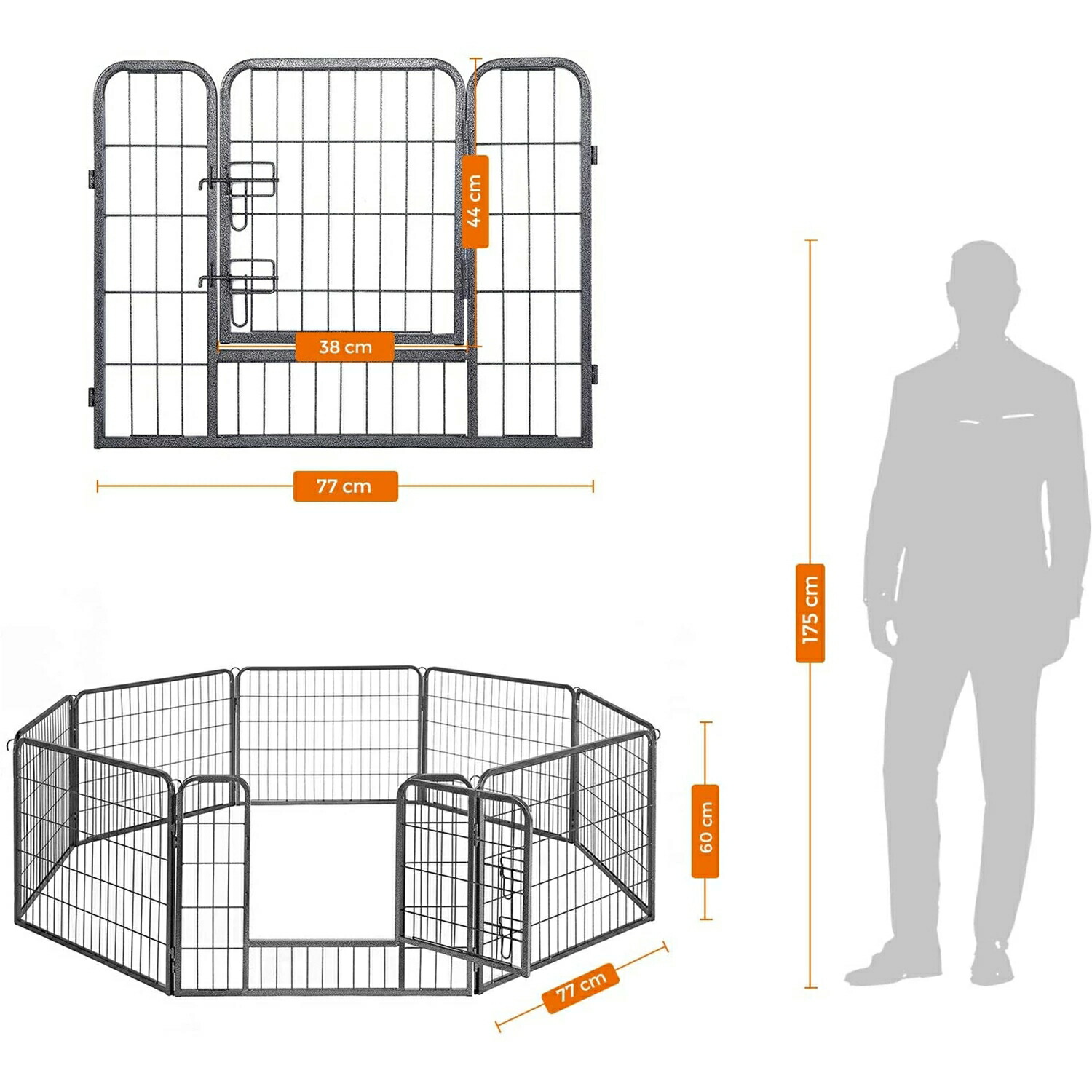 Sale 102 Off ペットサークル 大型犬用 中型犬用 ペットフェンス カタチ変更可 扉付き 全成長期使用可 室内外兼用 犬ゲージ パネル8枚 折り畳み式 組立簡単 高さ80cm Fucoa Cl