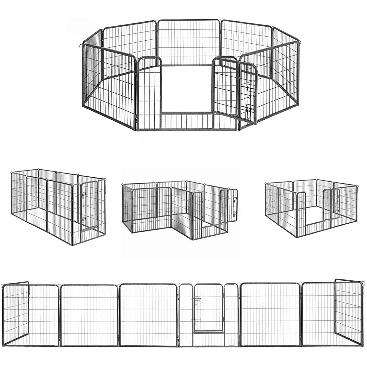 最大48%OFFクーポン ペットサークル 中大型犬 小動物用 犬猫 大型ペットフェンス カタチ変更可 扉付き 室内外兼用 パネル8枚 折り畳み式 組立簡単  犬ゲージ 高さ60cm fucoa.cl