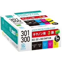 【ポイントアップ中！】【即納】 キャノンインク（リサイクルインク／エコリカ製） BC-301+300/5MP(５色セット)PIXUS TS7530BK/WH/BL 【安心保証】【送料無料】