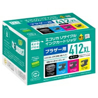 茶飲み友だち(再利用インキ)LC412XL-4PK(4色ｾｯﾄ)エコリカ ecorica大電気容量【安全性のある引き請ける】【貨物輸送無料】MFC-J7100CDW,MFC-J7300CDW