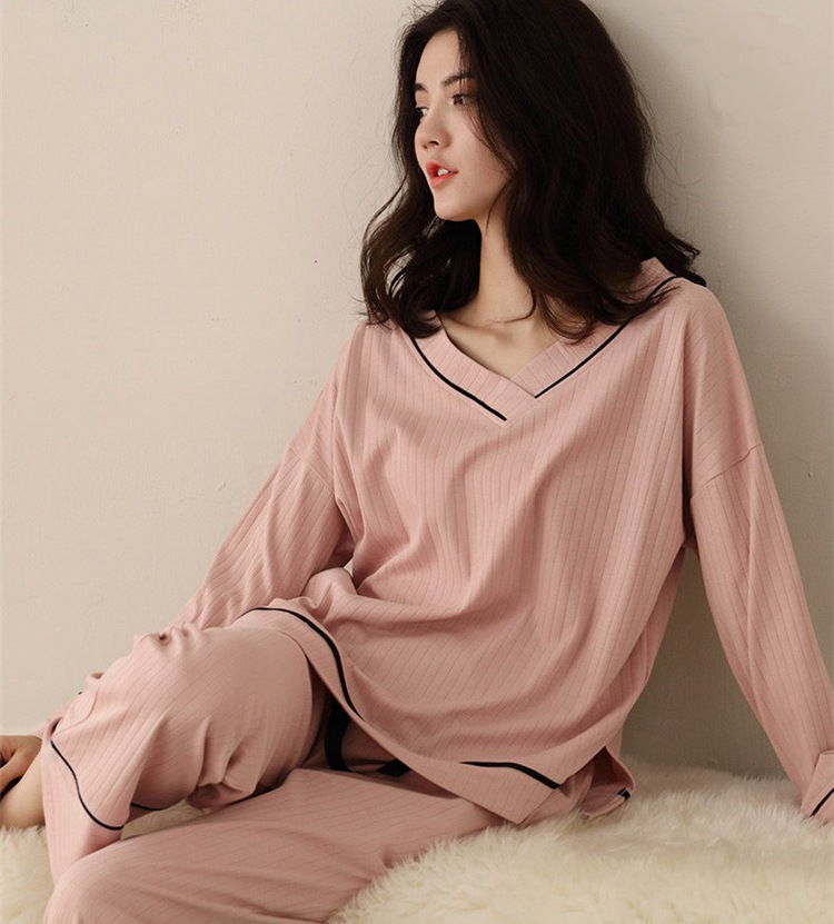 楽天市場 パジャマ レディース 長袖 春秋 上下セット ナイトウェア 綿100 Vネック 部屋着 お洒落 パジャマ 可愛い 大人 ルームウェア おしゃれ パジャマ 寝巻き 部屋着 Sunone Shop