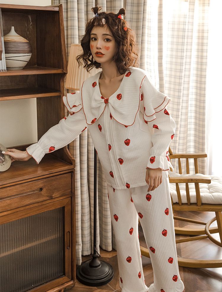 楽天市場 マタニティパジャマ 授乳服 パジャマ 秋冬 あったか 綿 入院準備 授乳口付き かわいい ウエスト調節 産前 産後 保温 ルームウェア 上下セット カワイイ リボン 部屋着 Sunone Shop