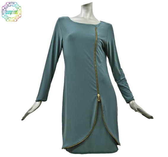 ジップ Usa インポート Sharon ワンピース La直輸入 ジャージー Sharon Max あす楽対応 ワンピース 即日発送 ロサンゼルス サンプリズムバイヤー現地直接買付けアメリカ グリーン リゾート アウトレット あす楽対応 リクルートスーツ サン