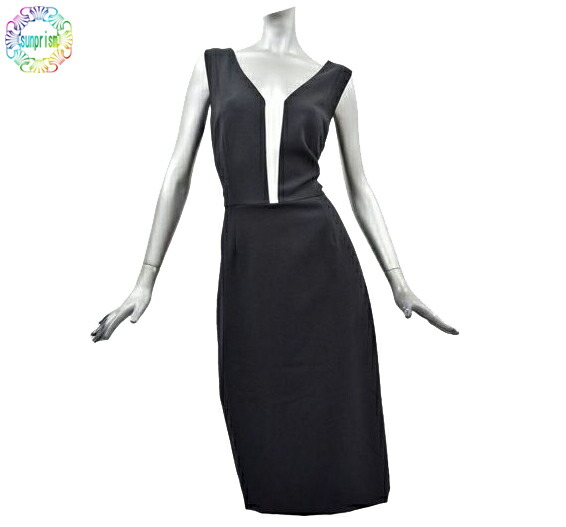 La直輸入 サンプリズム サンプリズムバイヤー現地直接買付けアメリカ ワンピース リゾート アウトレット ブラックｘホワイト ワンピース Usa ワンピース リクルートスーツ アウトレット Tahari ジャージー ロサンゼルス あす楽対応 バイカラー 即日