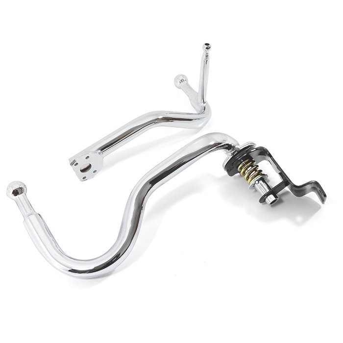 いすゞ07エルフ標準ローキャブ用メッキミラーステー右手動左電動左右セットサイドミラーアームトラックミラーステー外装カスタムパーツデコトラメッキパーツ