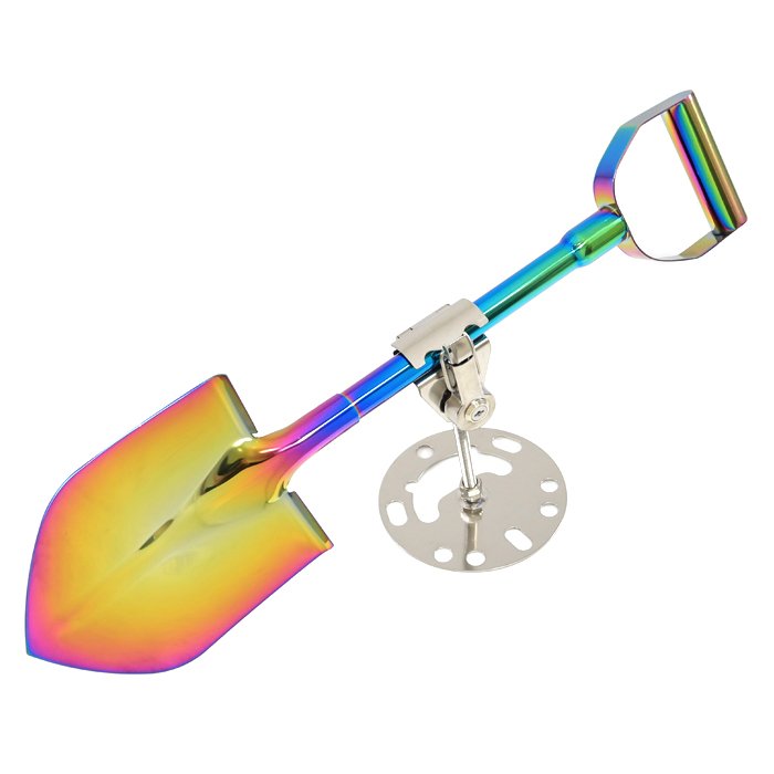 汎用ステンレススコップ背面スコップ鍵付きチタン焼き色カラージムニーJA71JA11JA12JA22JB23WJB64Wランクルプラドジープ虹色系レインボーカラー派手外装カスタムパーツ背面タイヤスペアタイヤ車カスタムパーツパーツカー用品