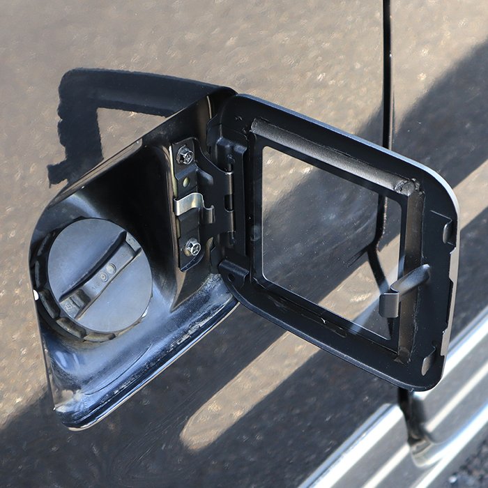 ジムニーJB23WJB43Wクリアフューエルリッドカバーブラック交換式ガソリンタンクカバー給油口カバー透明蓋窓黒スズキジムニーシエラワイドJB33Wジムニーワイド外装カスタムパーツオフロード