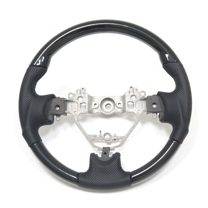 スズキジムニーJB23W10型ピアノブラックガングリップステアリングPVCレザー新品ハンドルステアリングホイールコンビハンドル