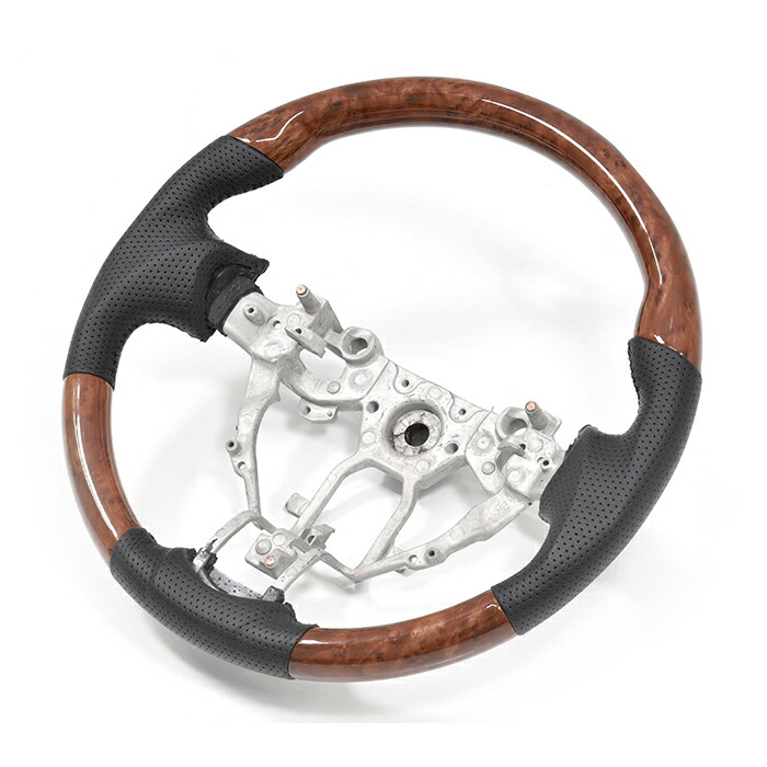 日産NV350キャラバン前期E26ガングリップステアリング茶木目パンチングPVCレザー内装カスタムパーツE261型
