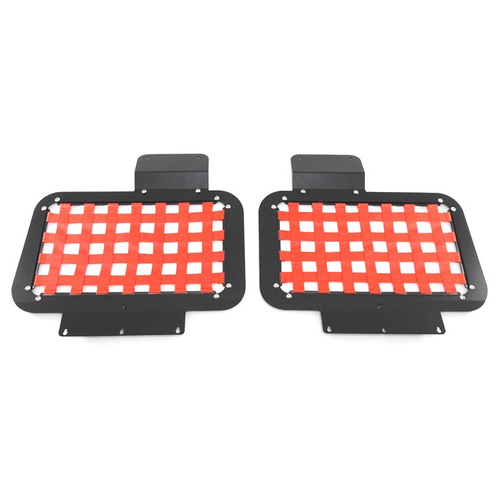 ジムニーJB64WJB74Wリアウインドウラック左右セットネットレッドスチール製フレームラゲッジラック収納ラックトランクウィンドウガード網スズキジムニーシエラ内装車カー用品車用品カーパーツ