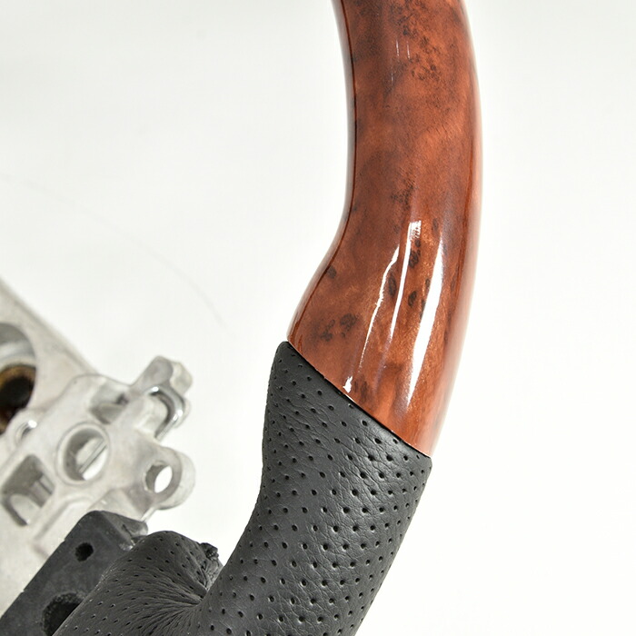 ジムニーJB23W10型ガングリップステアリング茶木目純正交換車スズキ内装カスタムカスタムパーツパーツカー用品車用品カーパーツ