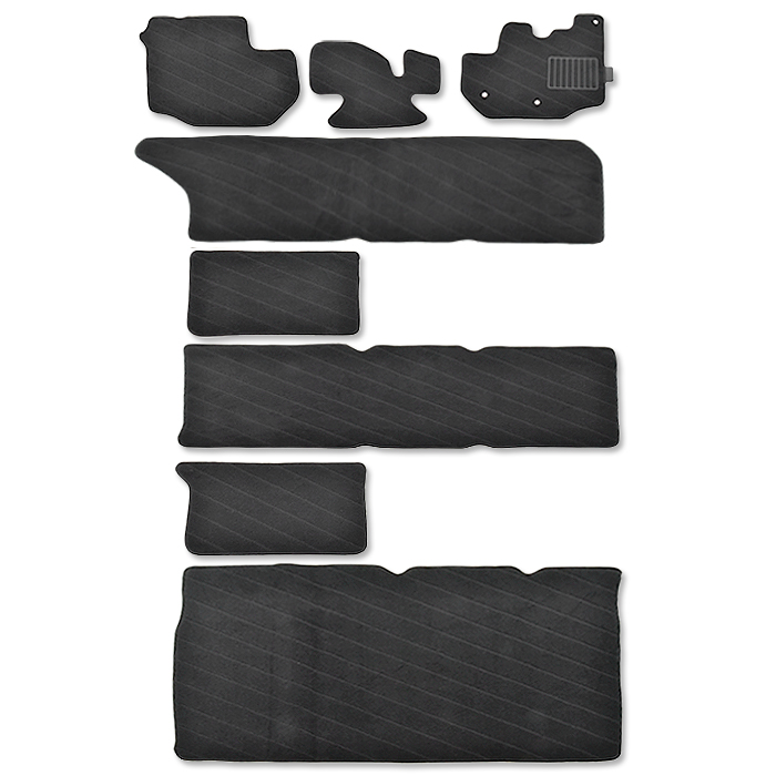 200系 ハイエース ワゴン GL フロアマット 8点織柄ブラック専用設計高品質-