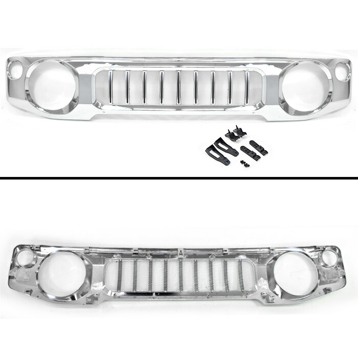 ジムニーJB64WJB74WJC74WバーチカルラインメッキグリルABS製スズキジムニーシエラジムニーノマド外装マークレスエンブレムレスフロント車カスタムカスタムパーツパーツカー用品車用品カーパーツ