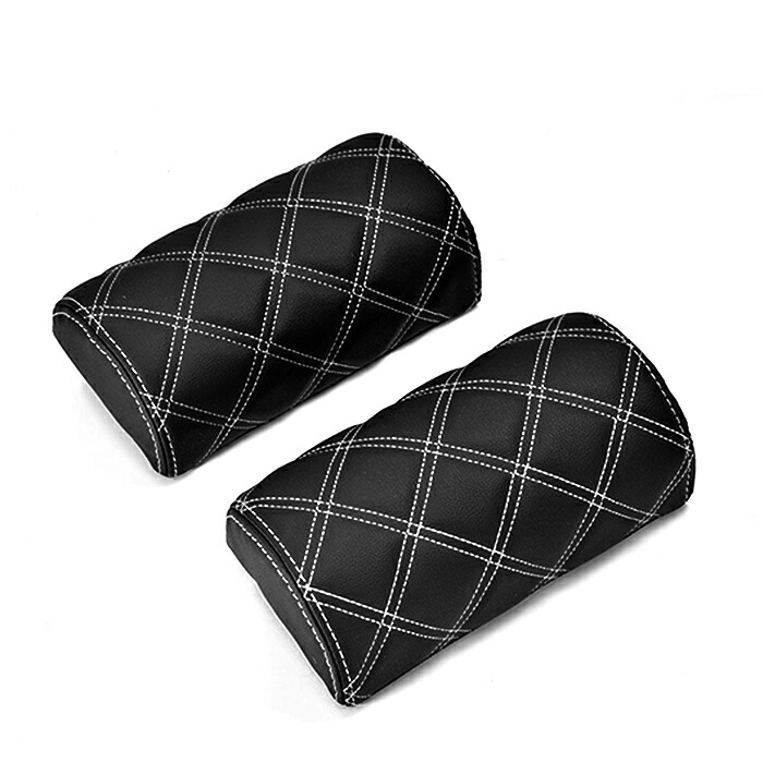 汎用ネックパッドダイヤカットステッチホワイト2個セットハイエースキャラバンプリウスジムニーアルファードカムリデリカ等車カスタムカスタムパーツパーツカー用品車用品カーパーツ