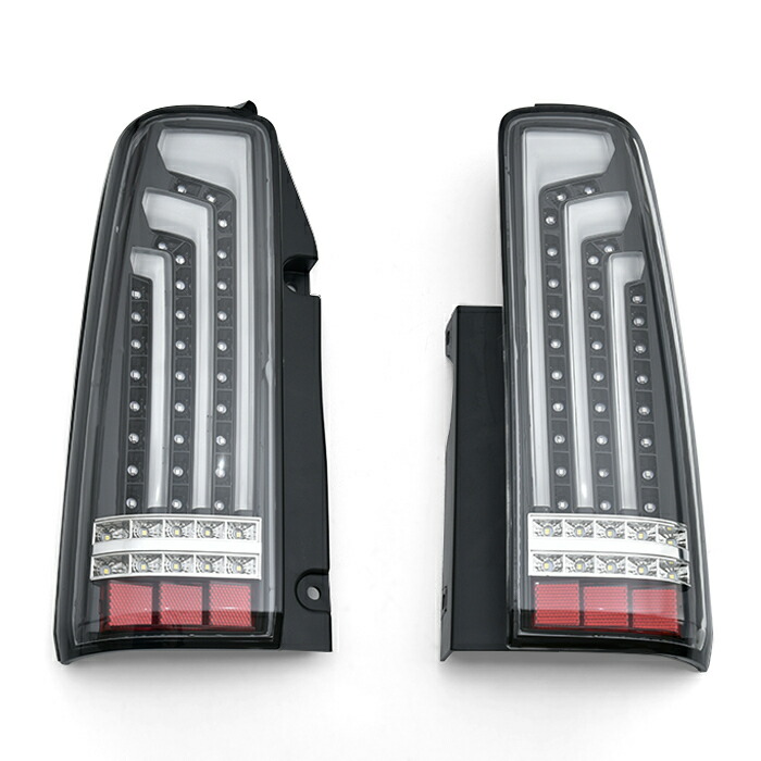 ジムニーJB23WJB43W縦ファイバーLEDビームテールランプクリア×ブラック左右セットテールライト外装スズキジムニーシエラJB33Wジムニーワイド車カスタムカスタムパーツパーツカー用品車用品カーパーツ